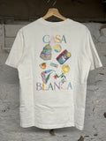Casa Blanca Multi Color Logos White T-Shirt Sz M