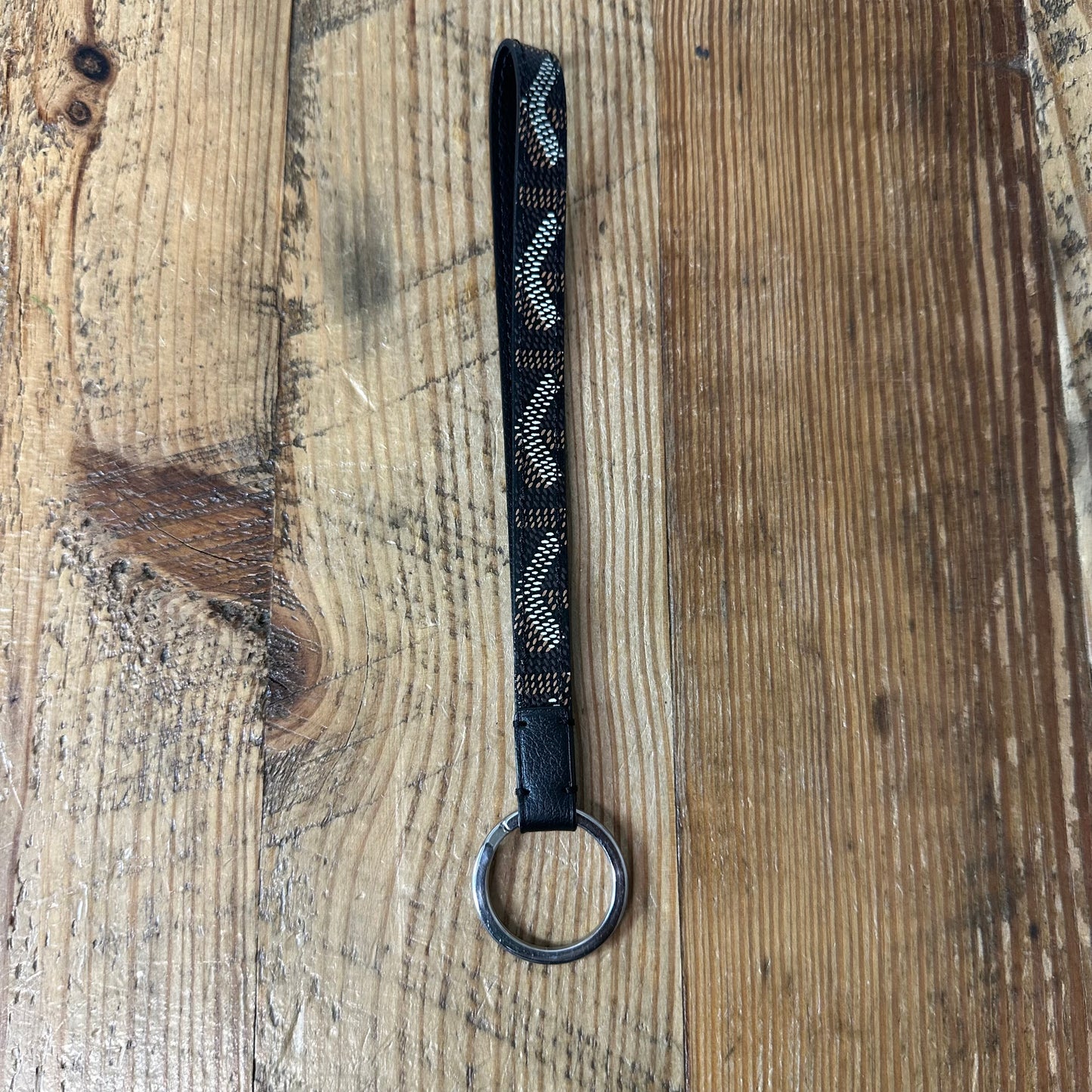 Goyard Brown Monogram Black Key Ring Holder