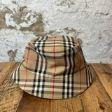 Burberry Brown Tan Plaid Bucket Hat Sz Large