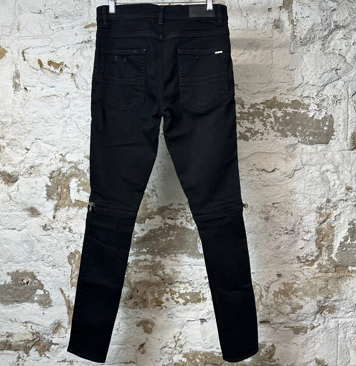 Amiri MX2 Black Patch Black Denim Jeans Sz 30