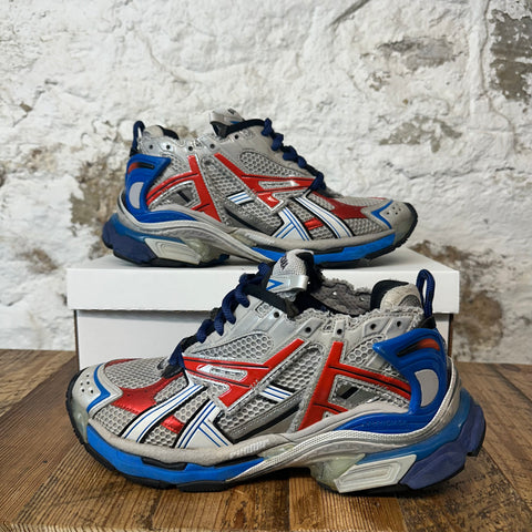 Balenciaga Runner Silver Red Blue Sneaker Sz 8 (41) No Box