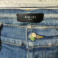 Amiri MX1 Sky Blue Cream Blue Denim Jeans Sz 31