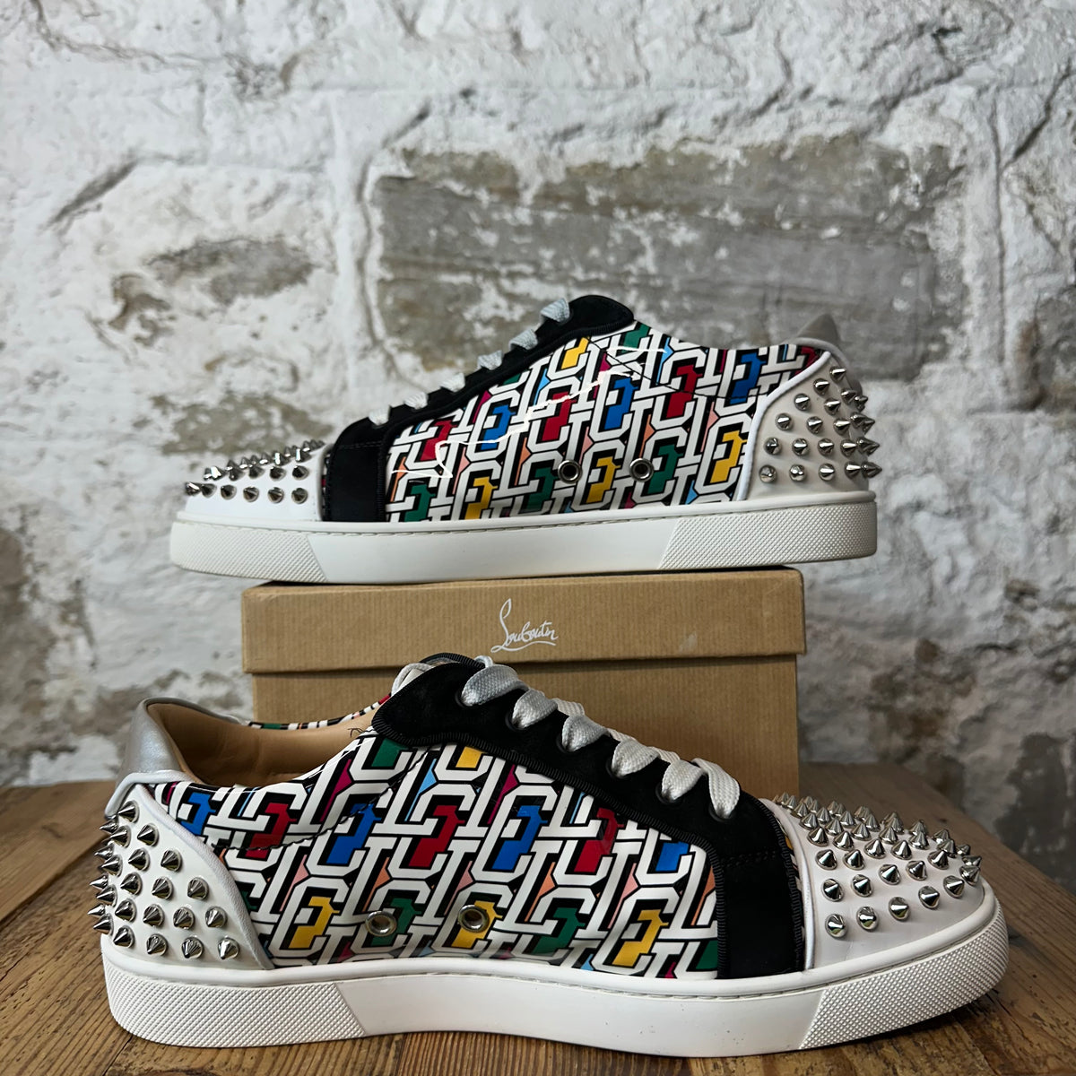 Christian Louboutin 3D Multicolor Logo Spike Sneaker Sz 10 (43)