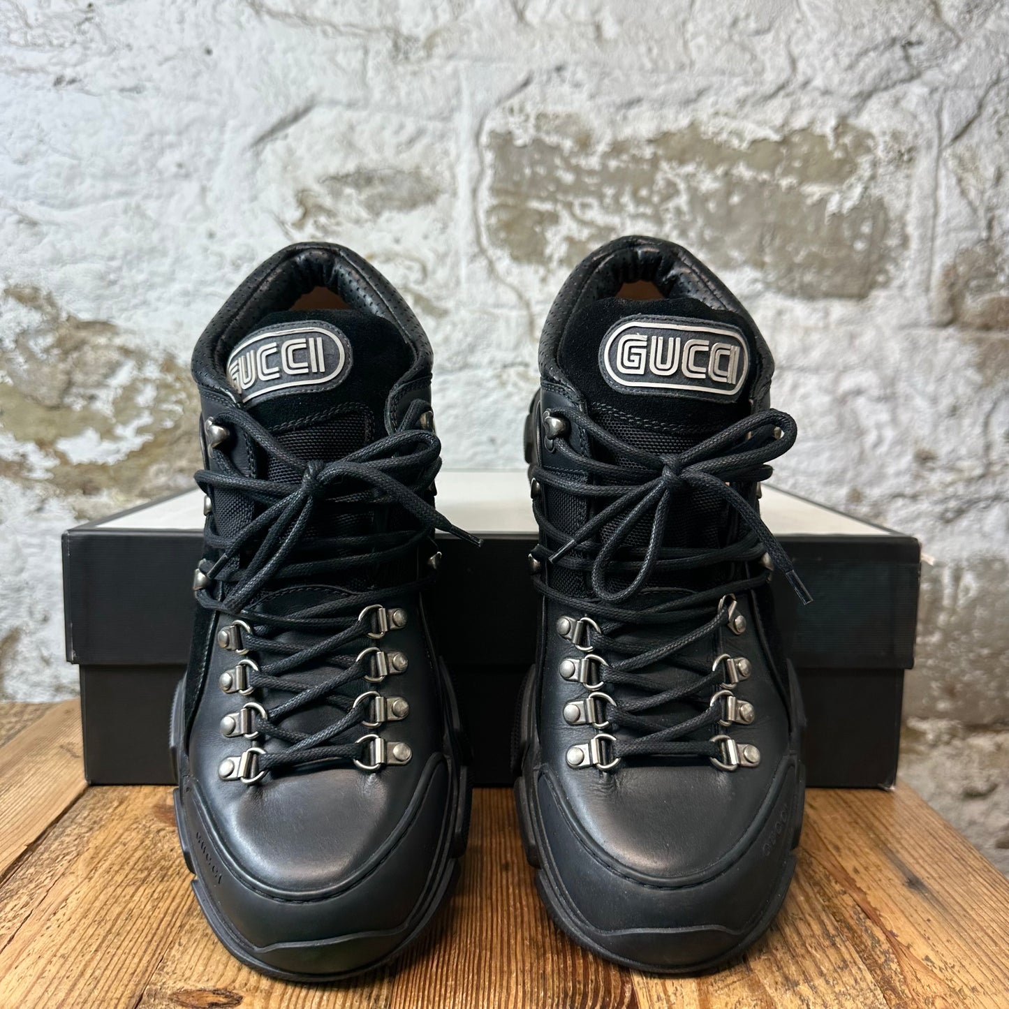 Gucci Flashtrek Triple Black Boot Sz 10.5
