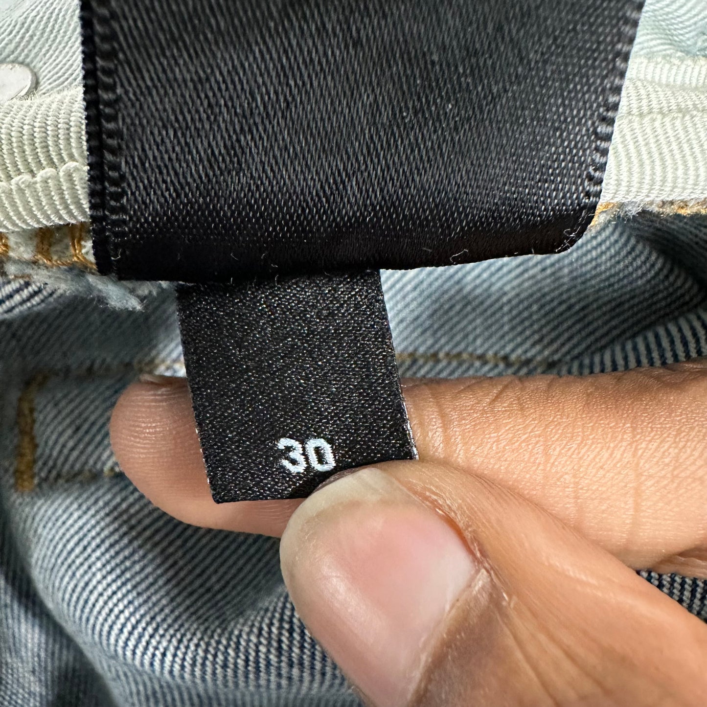 Amiri Plain Blue Honeycomb Denim Jeans Sz 30