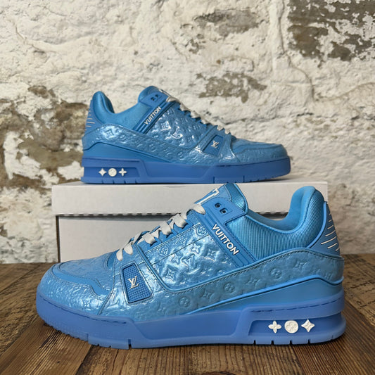Louis Vuitton Baby Blue Monogram Trainer Sneaker Sz 10 (8.5LV) No Box