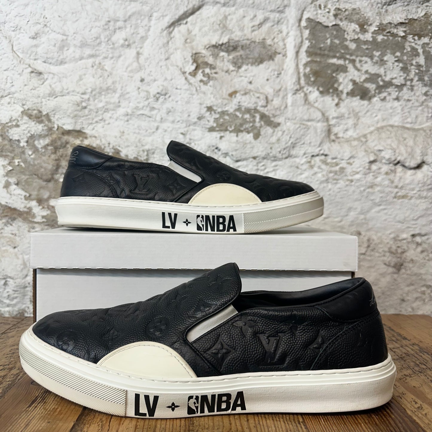 Louis Vuitton NBA Ollie Slip On Black White Sneaker Sz 12.5 (LV 11)
