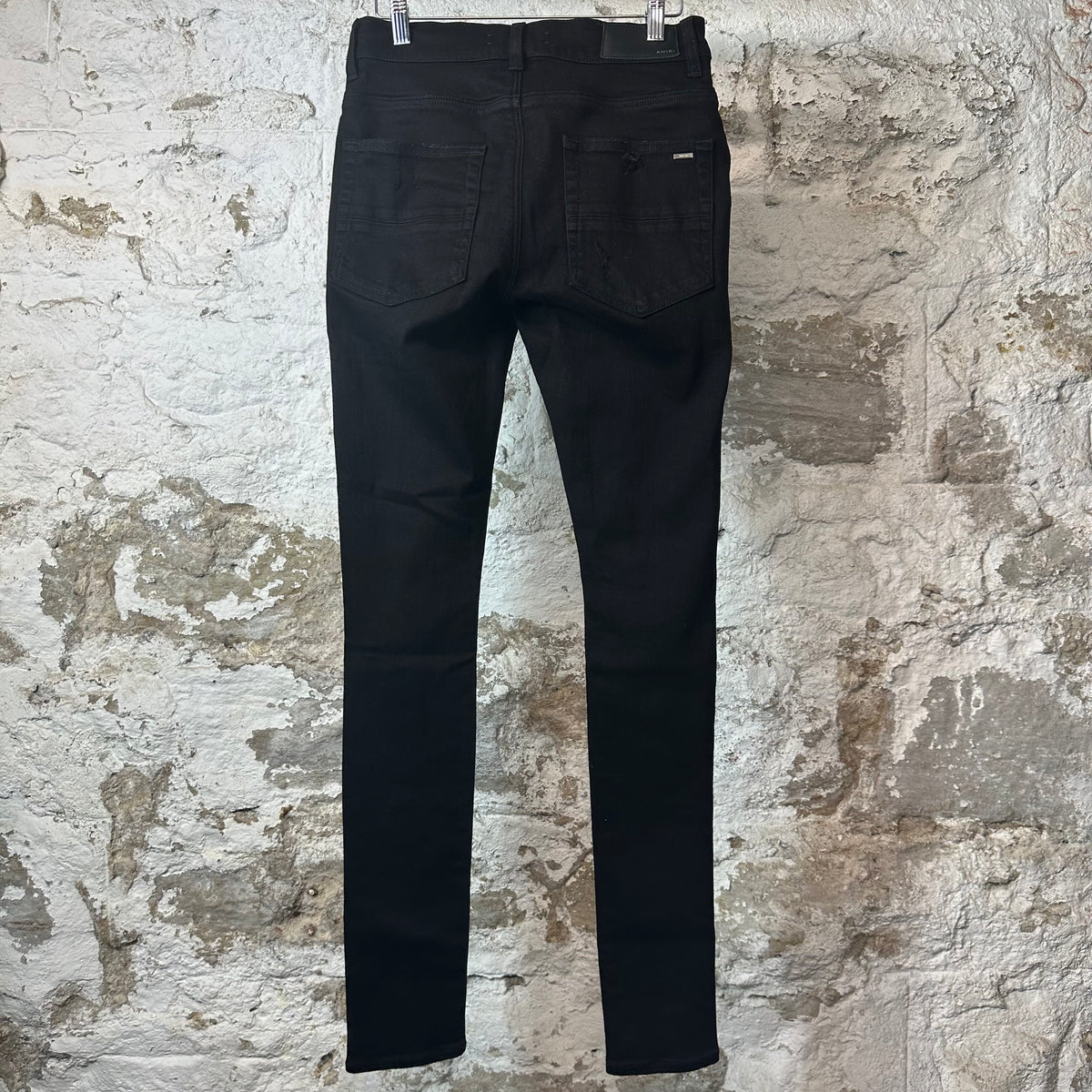 Amiri MX1 Black Paisley Black Denim Jeans Sz 28