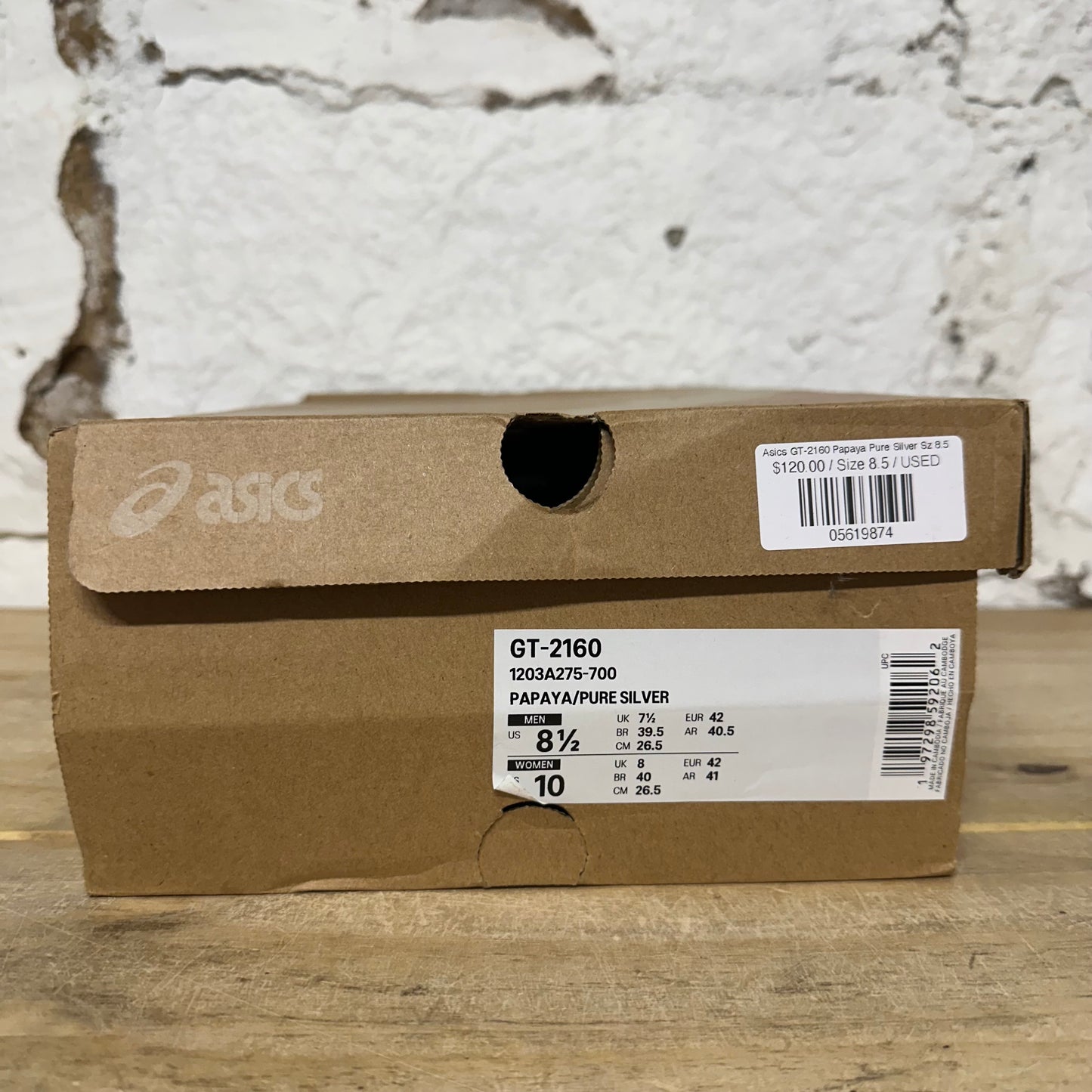 Asics GT-2160 Papaya Pure Silver Sz 8.5
