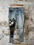 Amiri Art Patch Blue Denim Jeans Sz 32