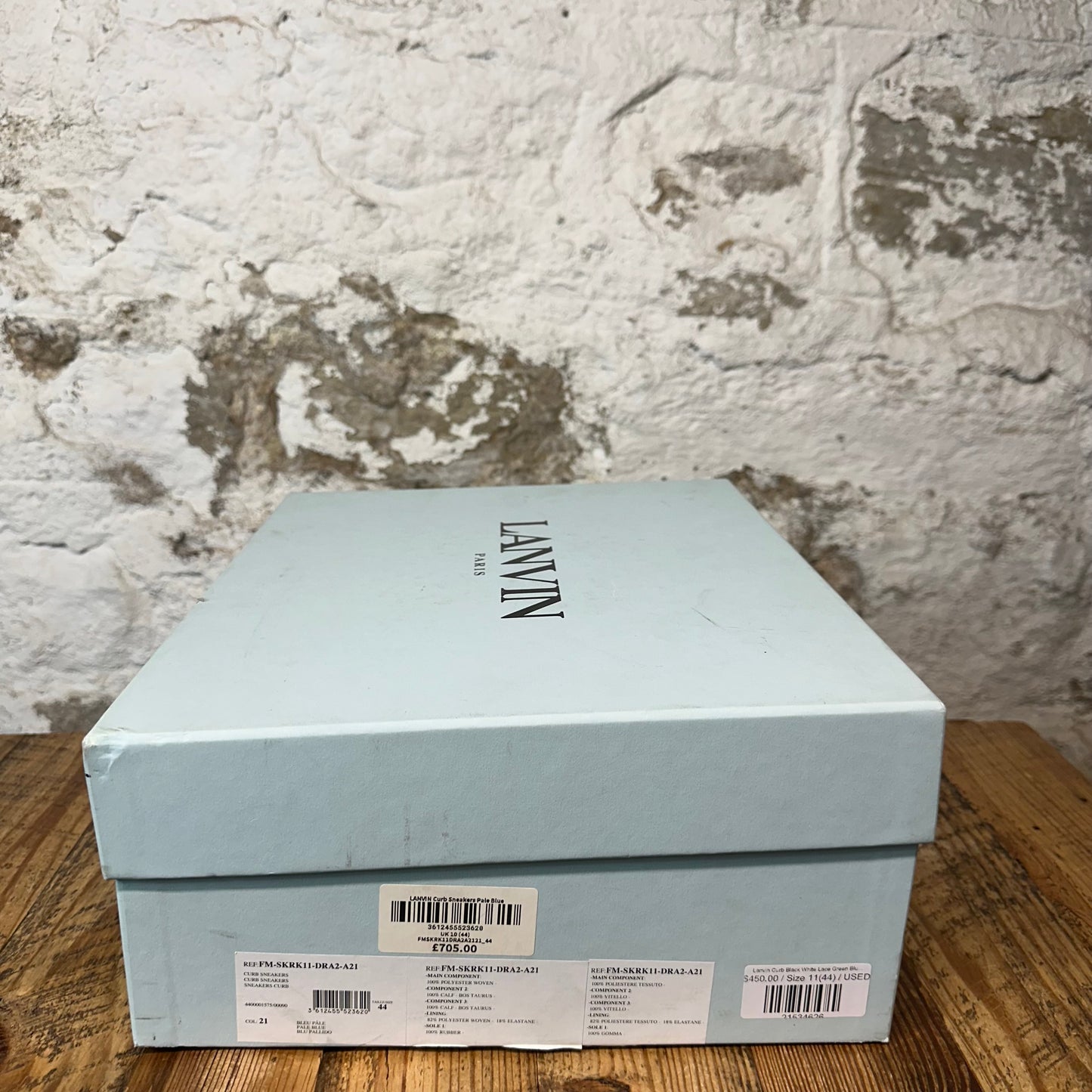 Lanvin Curb Black White Lace Green Blue Sneaker Sz 11 (44)