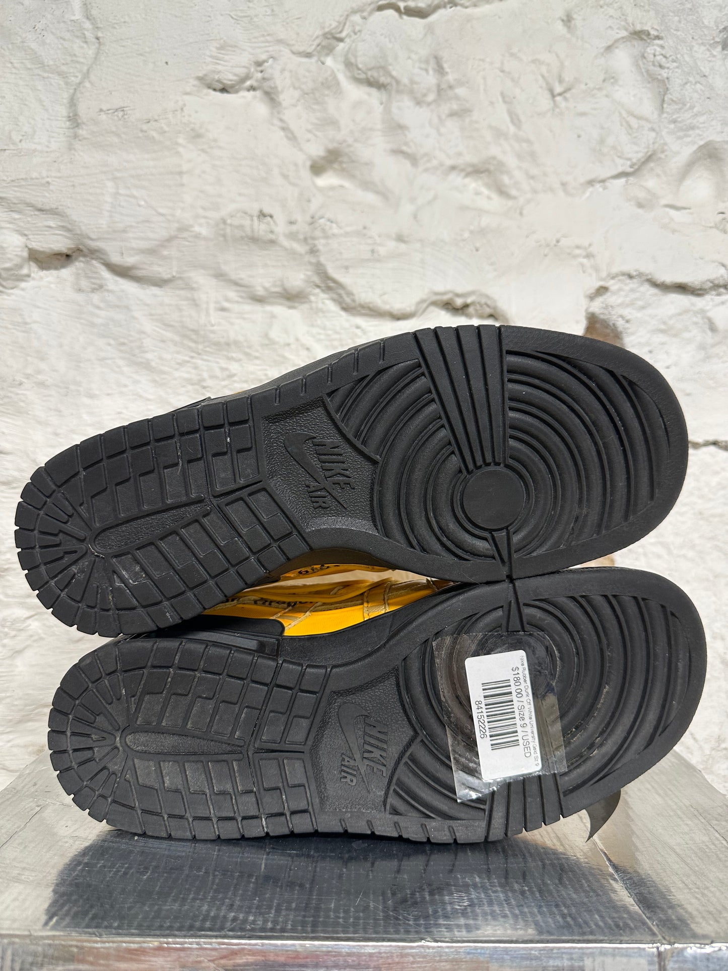 Nike Air Rubber Dunk Off-White University Gold Sz 9