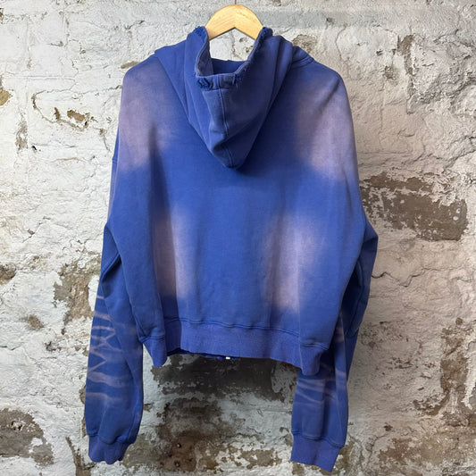 Vale Wildflower Garden Zip Up Hoodie Blue Sz M