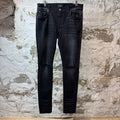 Amiri Knee Rip Plain Faded Black Denim Jeans Sz 32