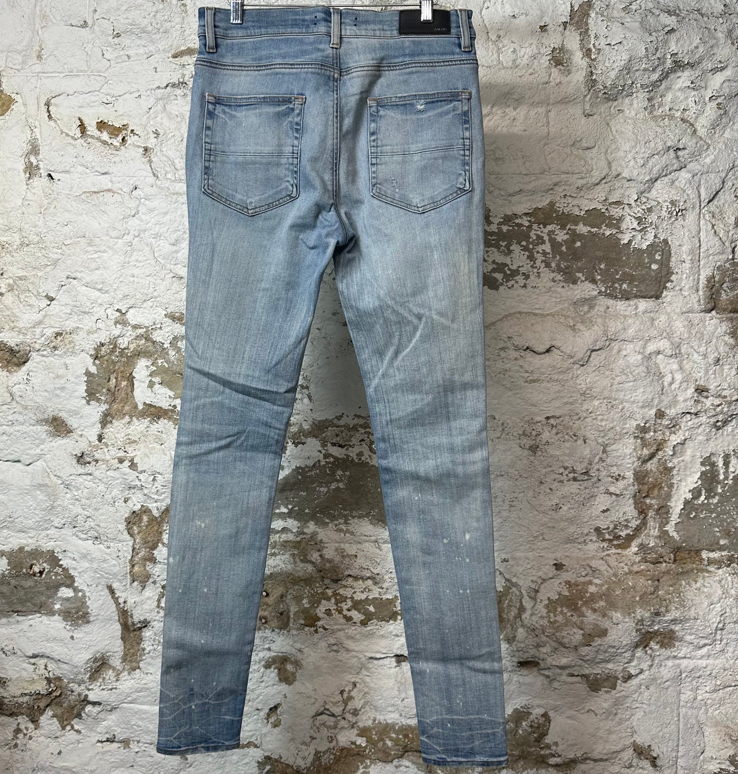 Amiri MX1 Dark Blue Paisley Blue Denim Jeans Sz 32