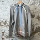 Off White Blue Brushed Arrows Gray Hoodie Sz XS