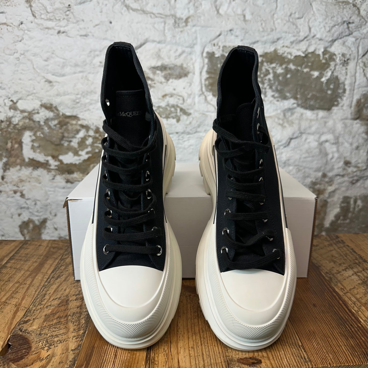 Alexander McQueen Black White Tread Boot Sz 9.5 (42.5)