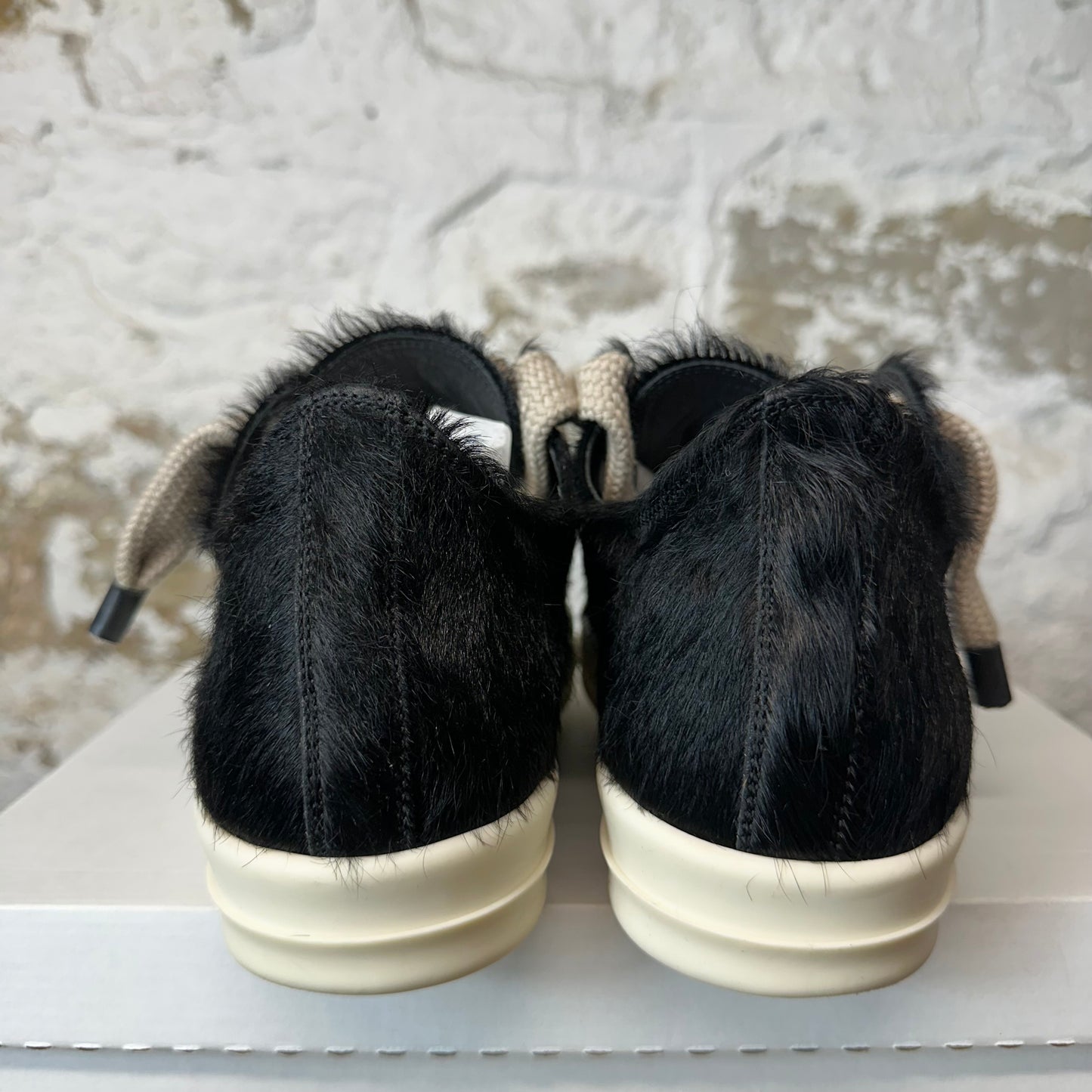 Rick Owens Jumbo Lace Pony Hair Black Milk Sneaker Sz 9 (42)