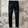 Amiri MX1 Black Leather Waxed Black Denim Jeans Sz 32