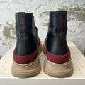 Alexander McQueen Black Red Tan Tread Boot Sz 10.5 (43.5)