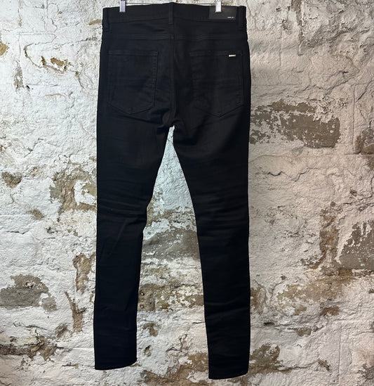 Amiri MX1 Black Paisley Black Denim Jeans Sz 32