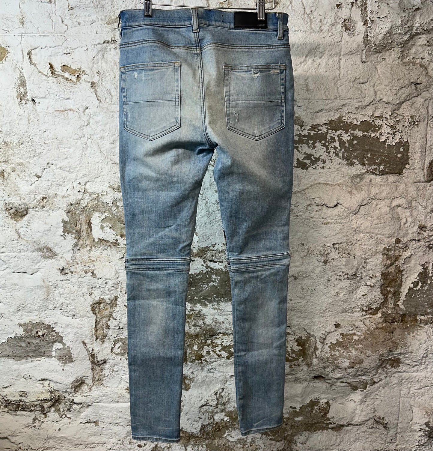 Amiri MX2 Multicolor Flannel Blue Denim Jeans Sz 32