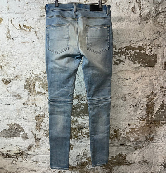 Amiri MX2 Multicolor Flannel Blue Denim Jeans Sz 32