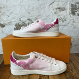 Louis Vuitton Pink White Monogram White Low Sz 7 (38LV)