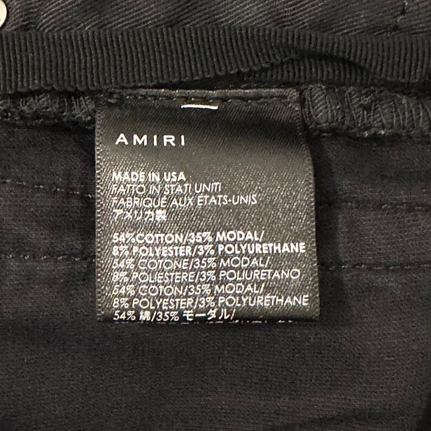 Amiri Plain Black Velour Jeans Sz 34