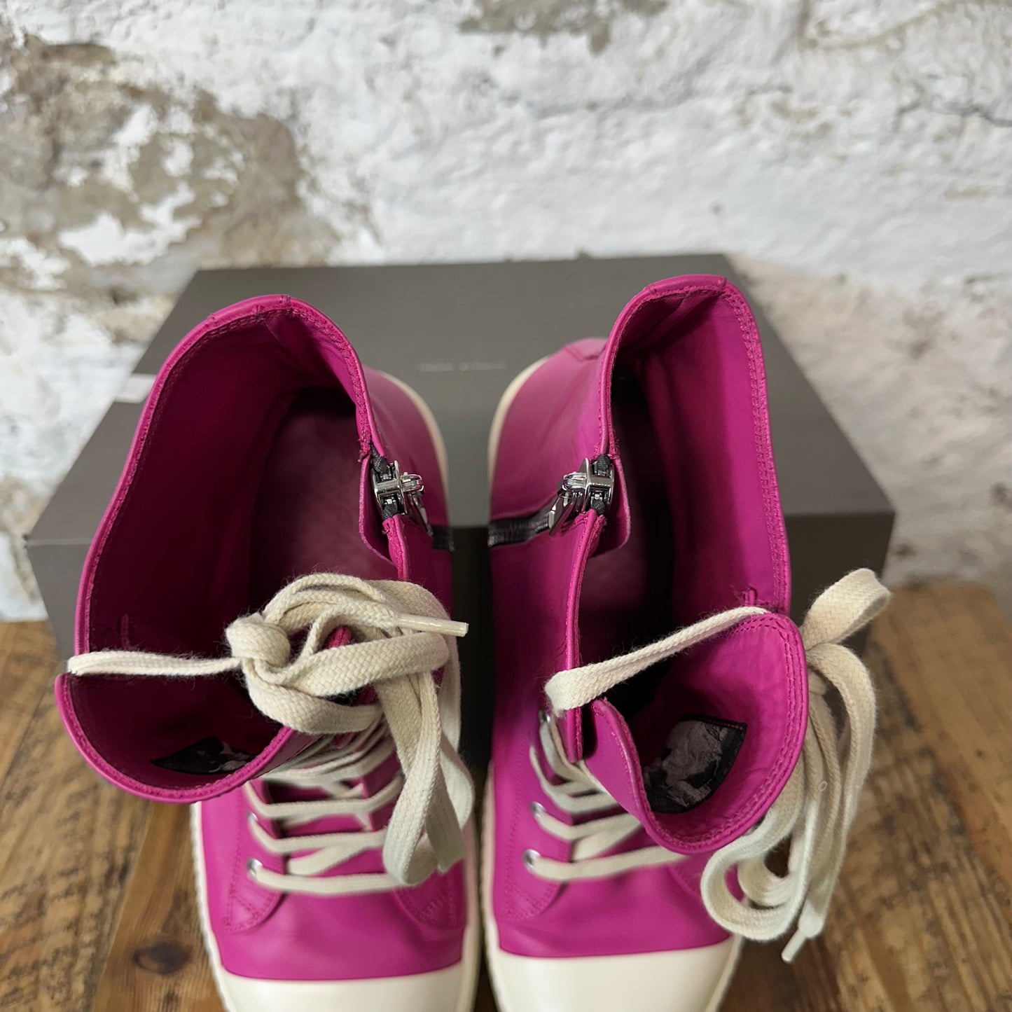 Rick Owens High Hot Pink Milk Sneaker Sz 10.5 (43.5)