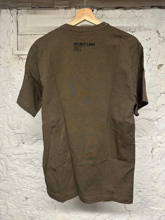 Helmut Lang 1986 Olive Brown T Shirt Sz M