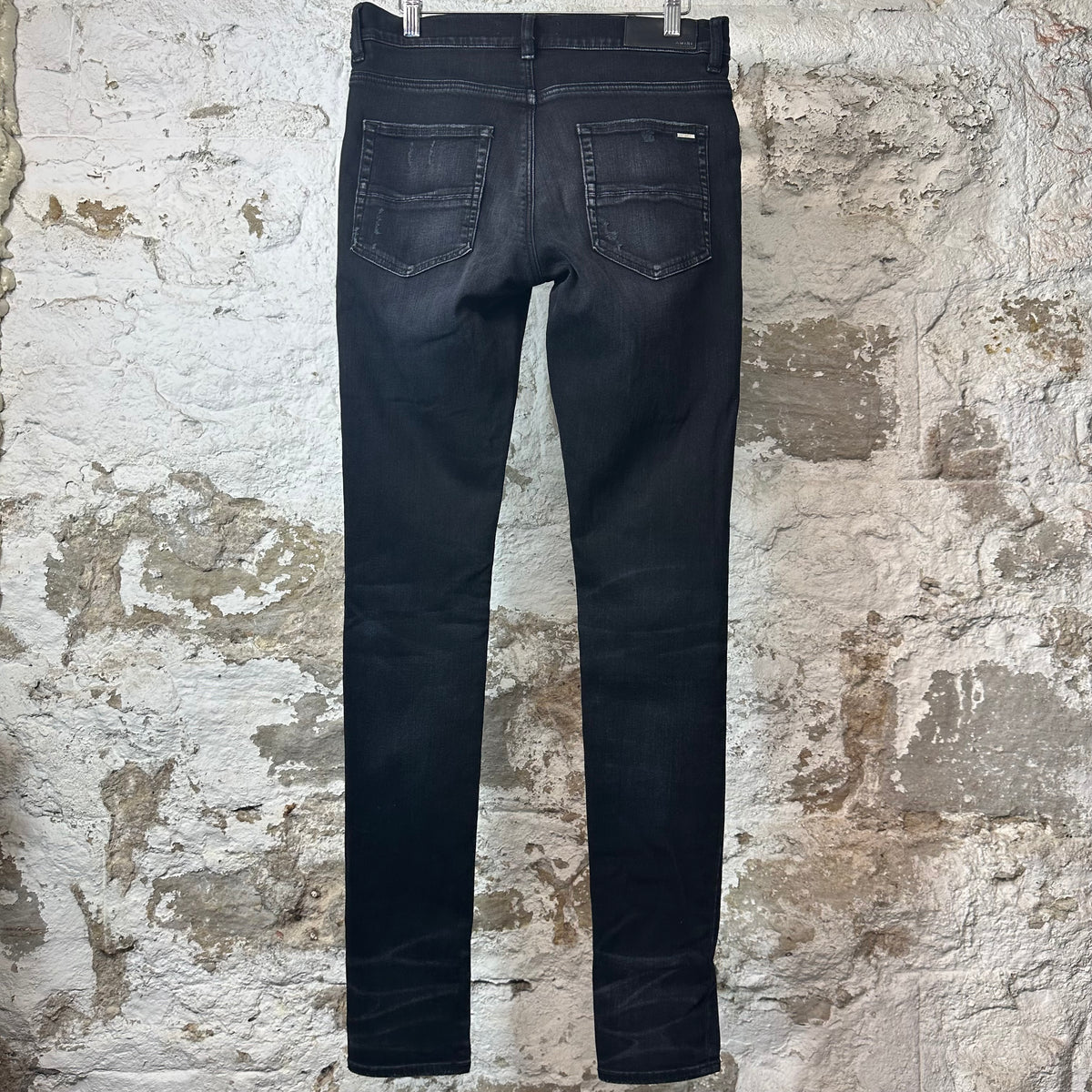 Amiri MX1 Black White Woven Black Denim Jeans Sz 31