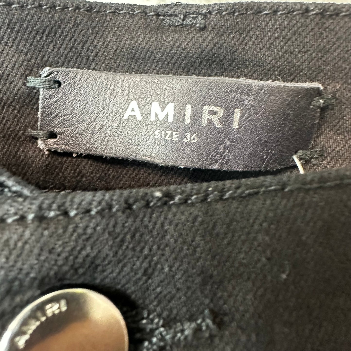 Amiri Plain Black Denim Jeans Sz 36
