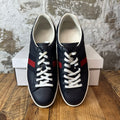 Gucci Navy Embossed GG Monogram Ace Sneaker Sz 12