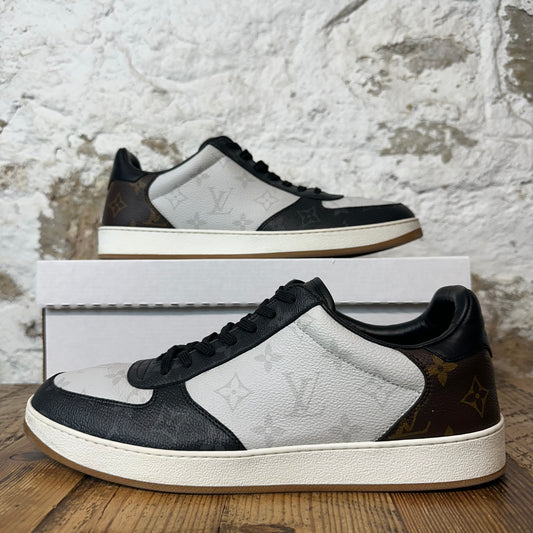 Louis Vuitton Rivoli Black White Brown Monogram Sneaker Sz 10.5 (9LV)