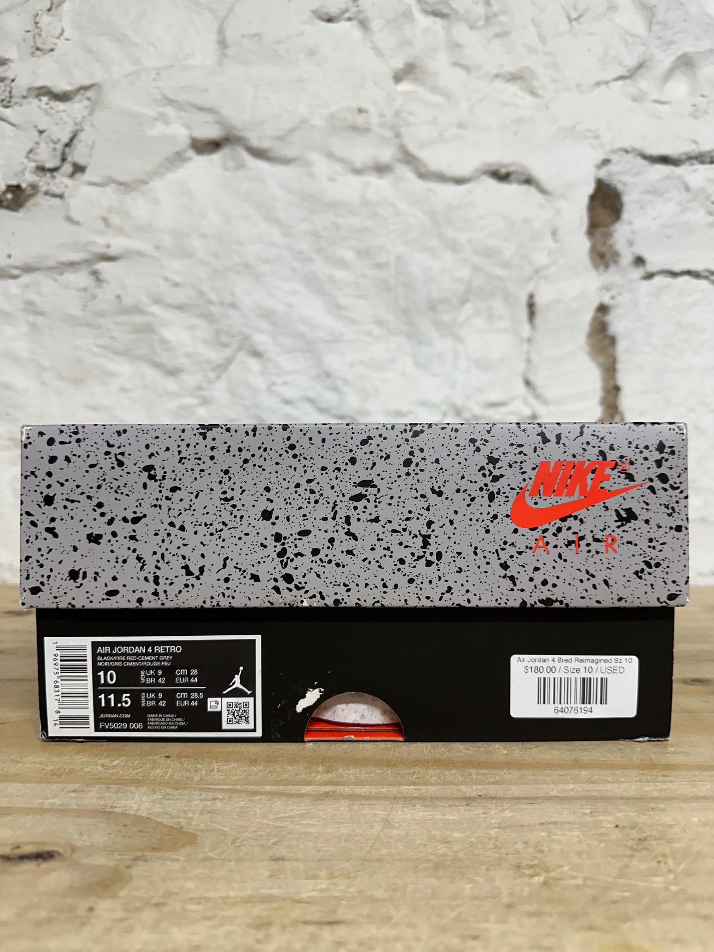 Air Jordan 4 Bred Reimagined Sz 10