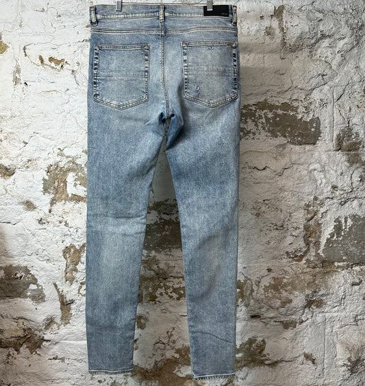 Amiri MX1 Tie Dye Washed Blue Denim Jeans Sz 36