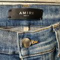 Amiri Distressed Side Spell Blue Denim Jeans Sz 31