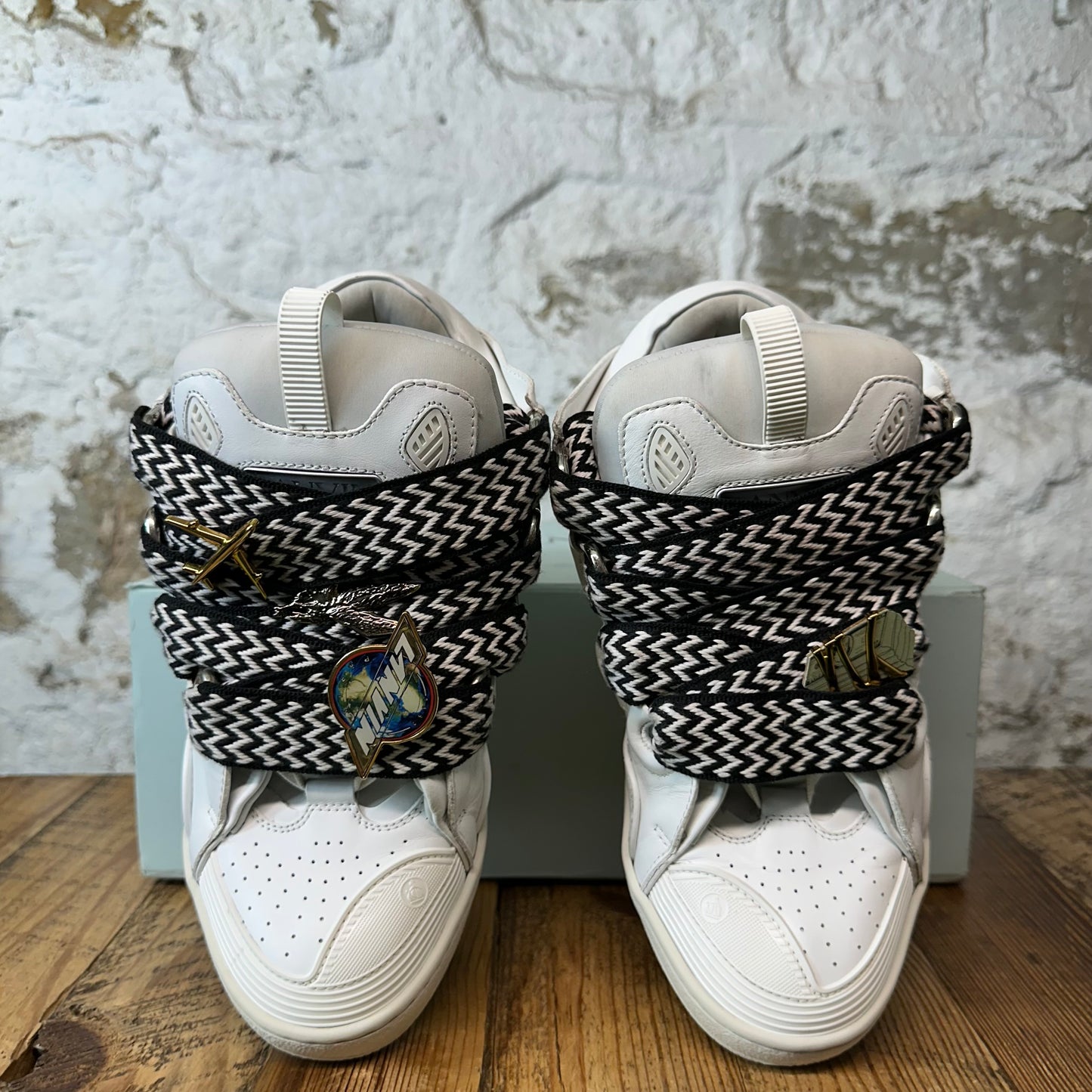Lanvin Curb Future Black White Leather Sneaker Sz 9 (42)