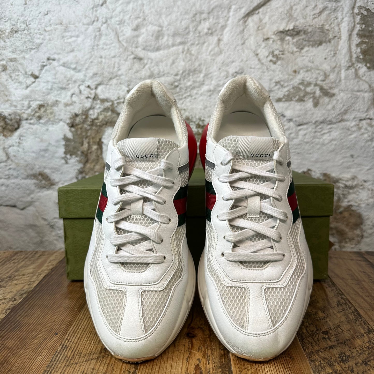 Gucci Rython White Red Green Sneaker Sz 10.5