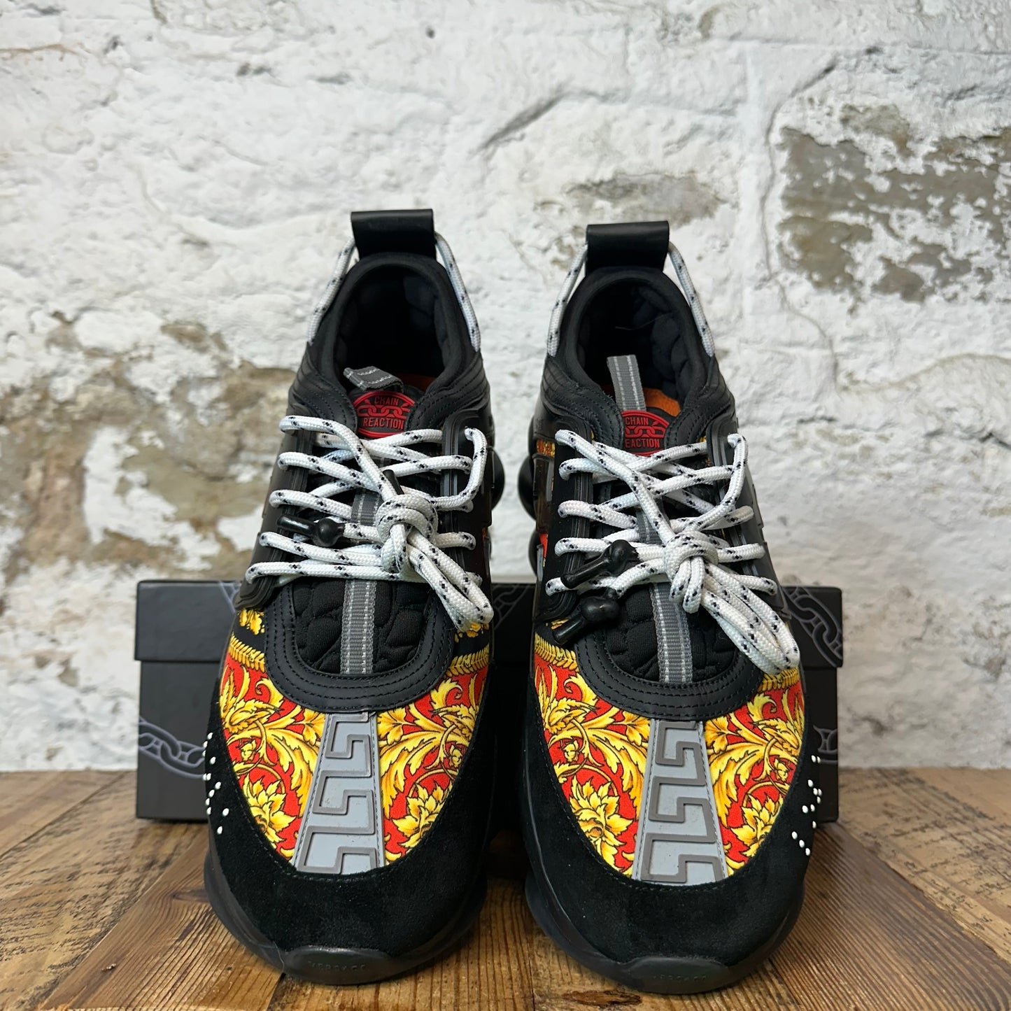 Versace Chain Reaction Black Multicolor Sneaker Sz 13 (46)