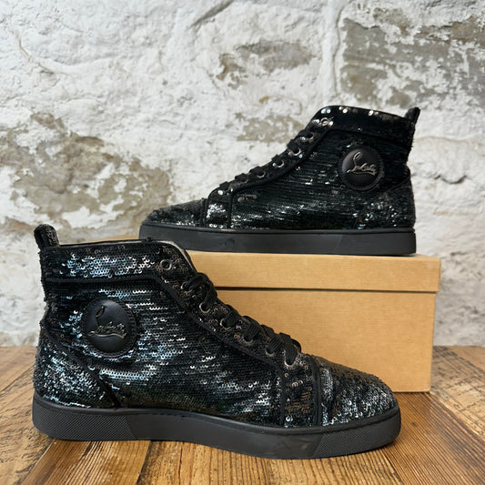 Christian Louboutin High Black Sequen Sneaker Sz 9 (42)