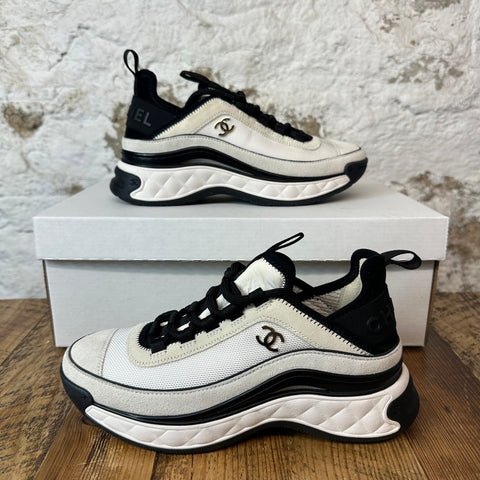 Chanel White Black Runner Sz 4.5 (35.5) No Box