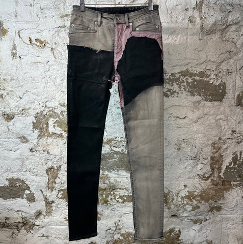 Rick Owens Patchwork Tyrone Cut Denim Jeans Sz 28