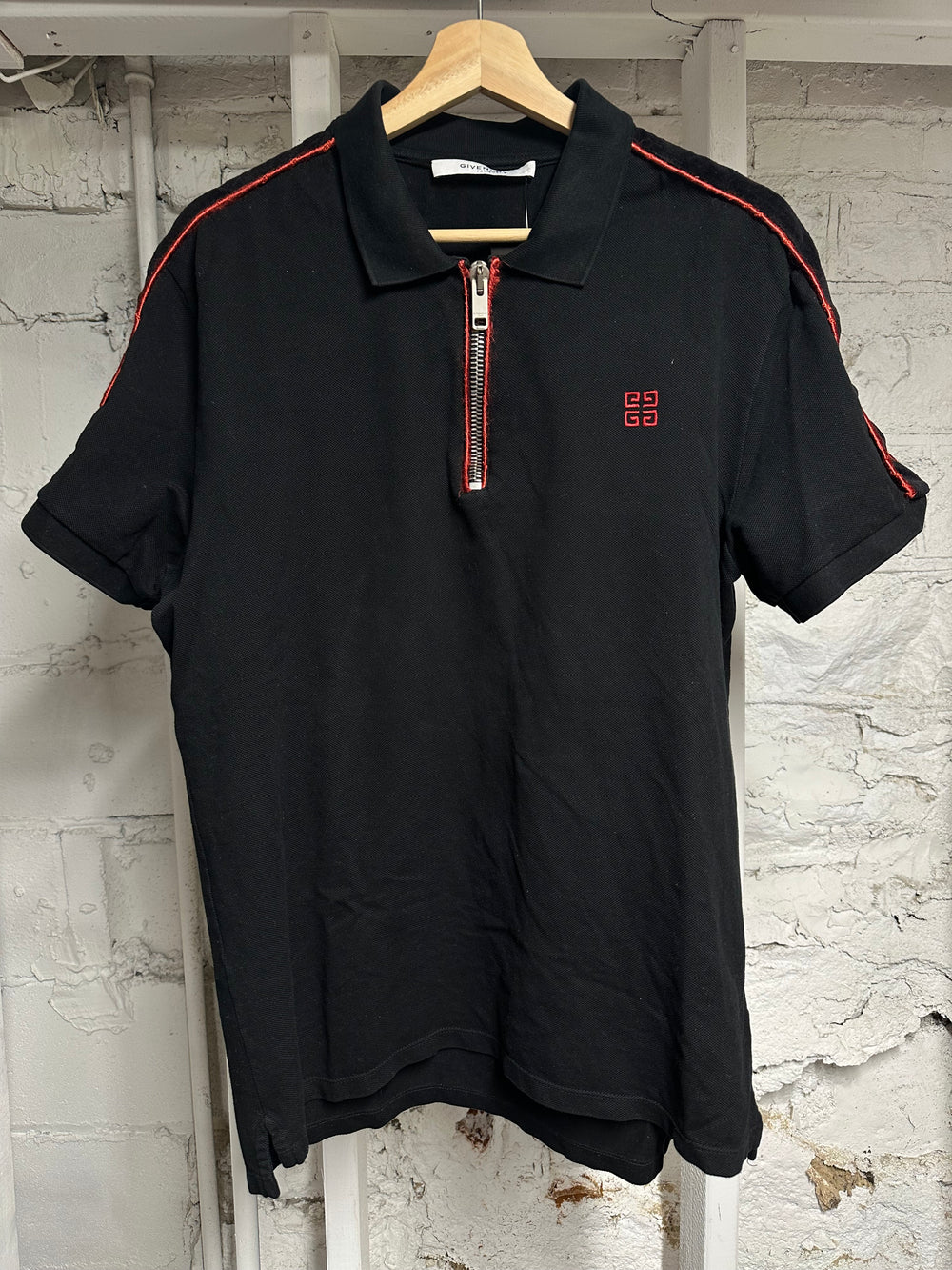 Givenchy Black Zip Polo Sz XXL (Fits L)