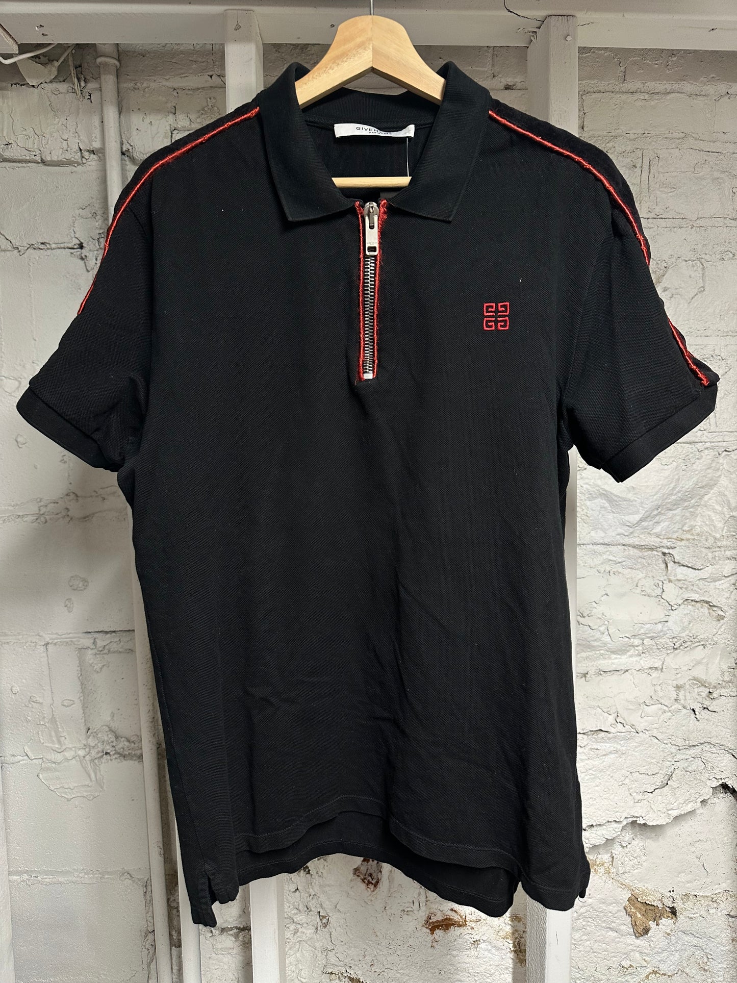 Givenchy Black Zip Polo Sz XXL (Fits L)