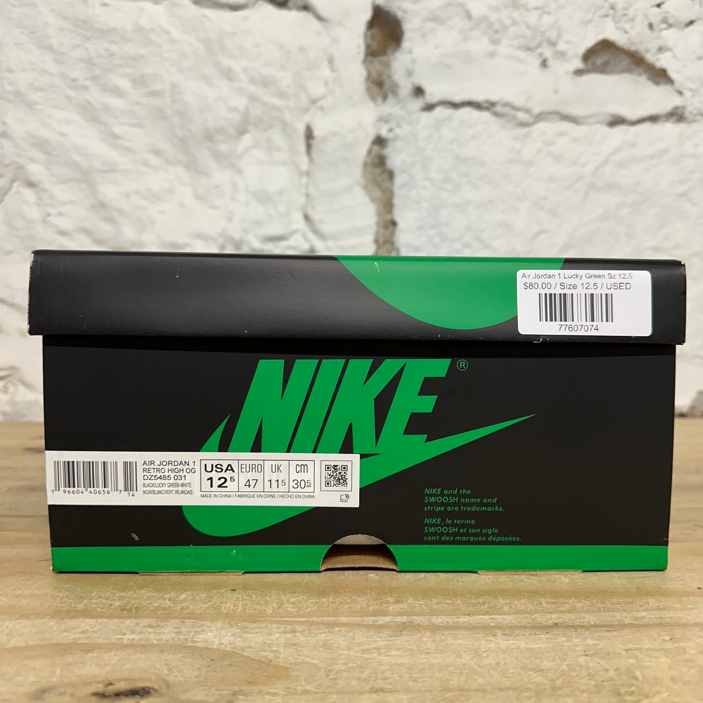 Air Jordan 1 High Lucky Green Sz 12.5