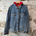 Supreme Levi's Fleece Hooded Trucker Jacket Blue Sz XL
