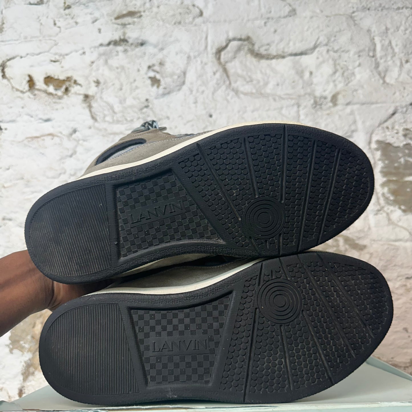 Lanvin Curb Blue Black Grey Sneaker Sz 12 (45)