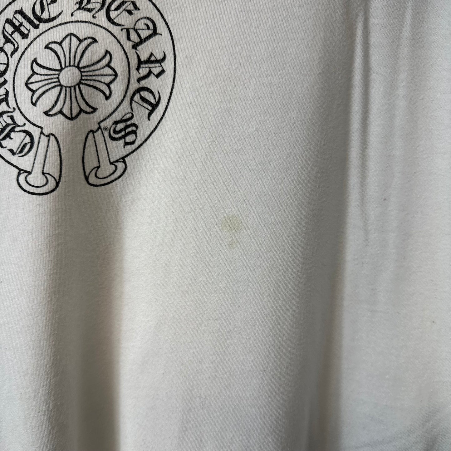 Chrome Hearts Pocket Spell L/s White Sz XXL (Stained)